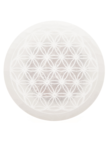 DISQUE SELENITE FLEUR VIE L